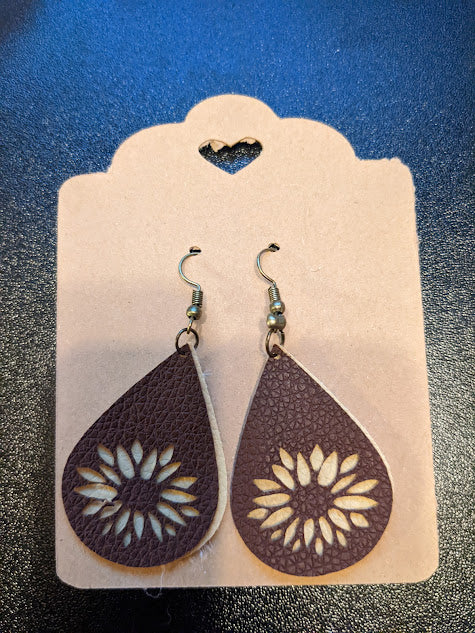 Custom faux leather earrings