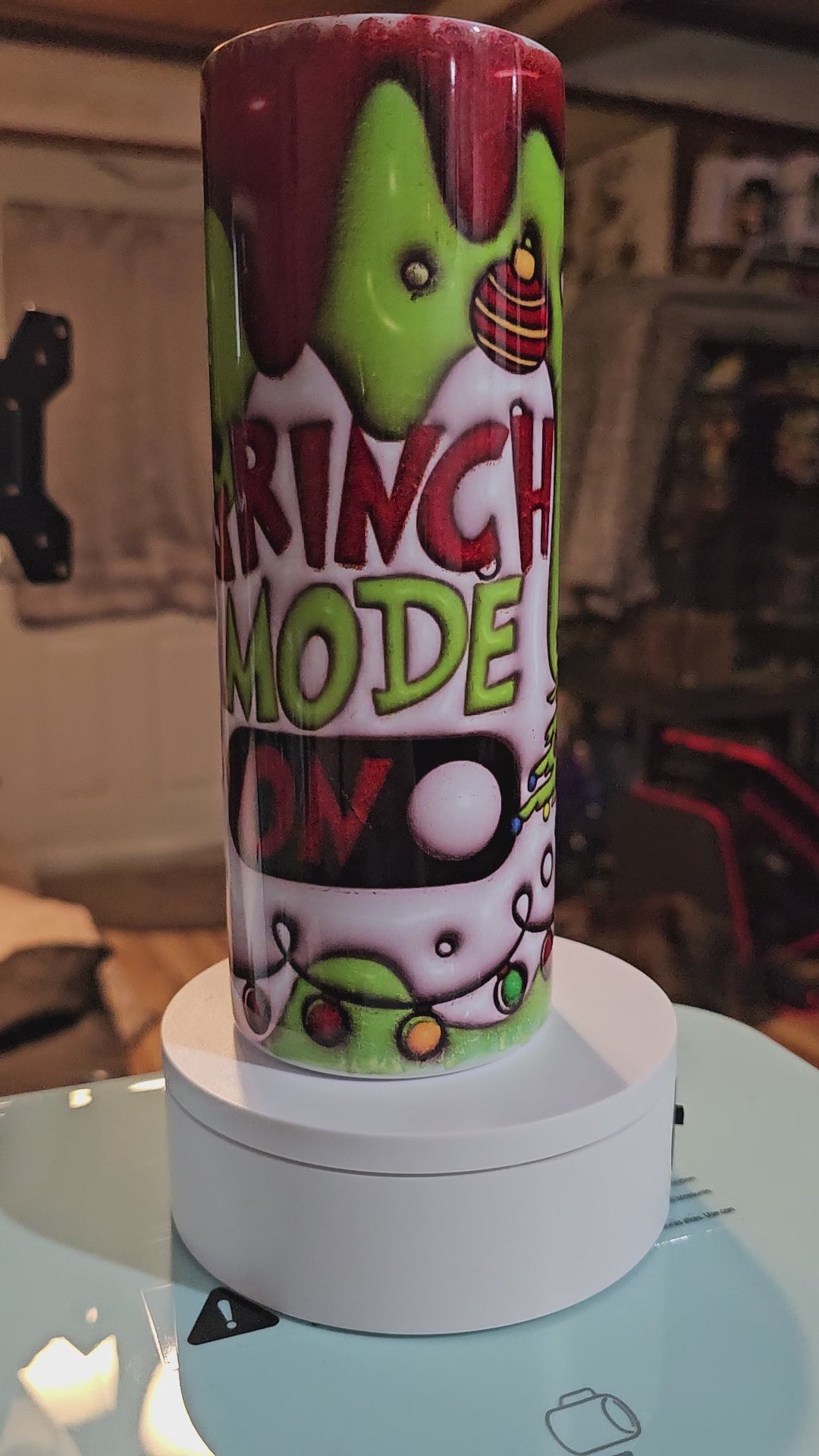 20oz double insulated custom grinch tumbler