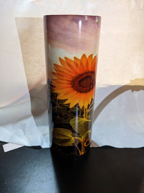 20oz double insulated custom sunflower tumbler