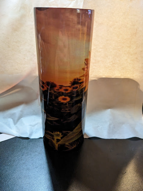 20oz double insulated custom sunflower tumbler