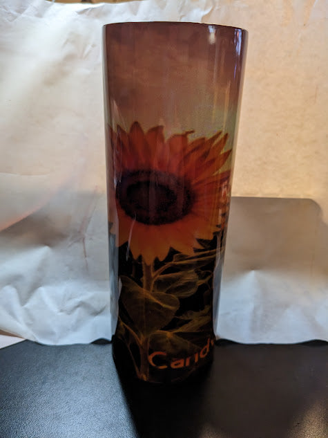 20oz double insulated custom sunflower tumbler